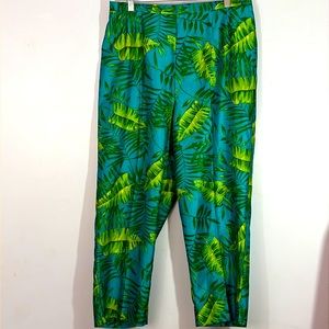 Size 18, silky polyester tropical print pants, Halmode